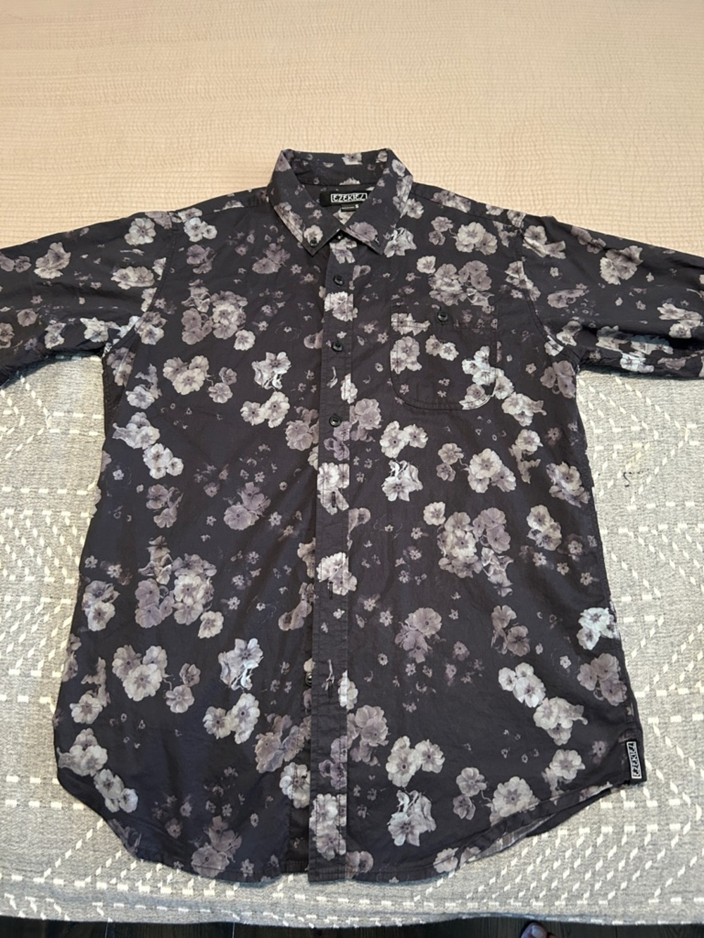 Ezekiel Black Floral Button-Down Shirt
